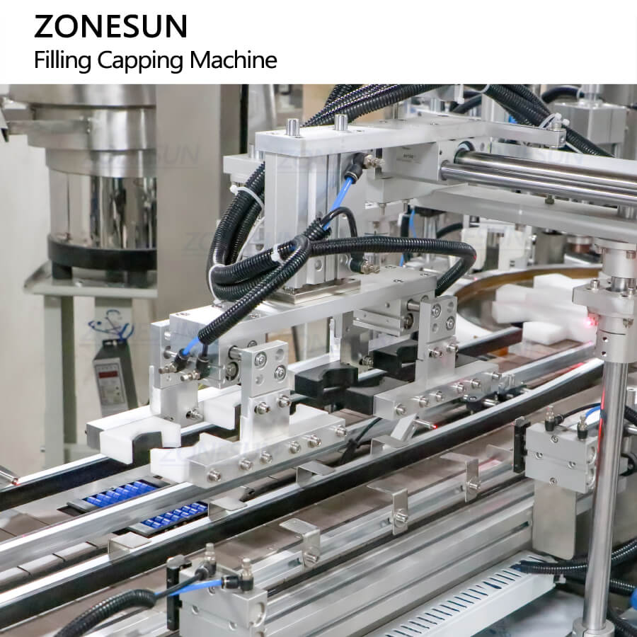 bottles removal mechanism of ZS-AFC9B automatic perfume filling capping machine