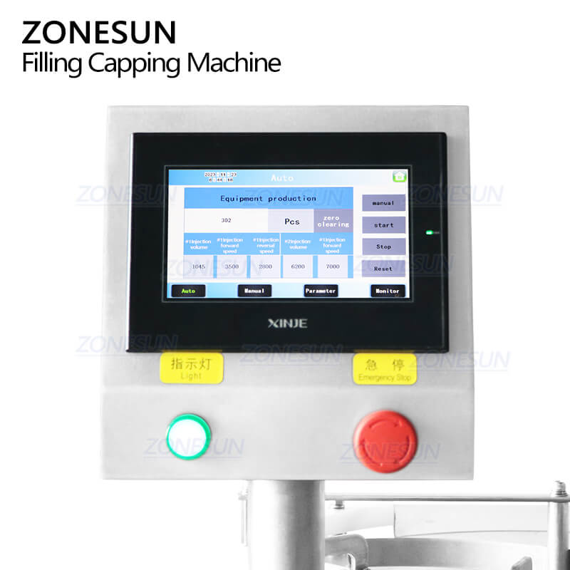 control panel of monoblock nail polish filling machine