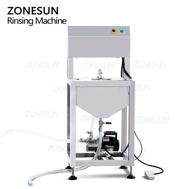 Semi-automatic Double Head PET Bottle Glass Jar Water Rinsing Machine ...