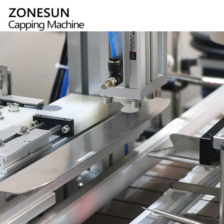 cap pick placing system of automatic lid pressing machine