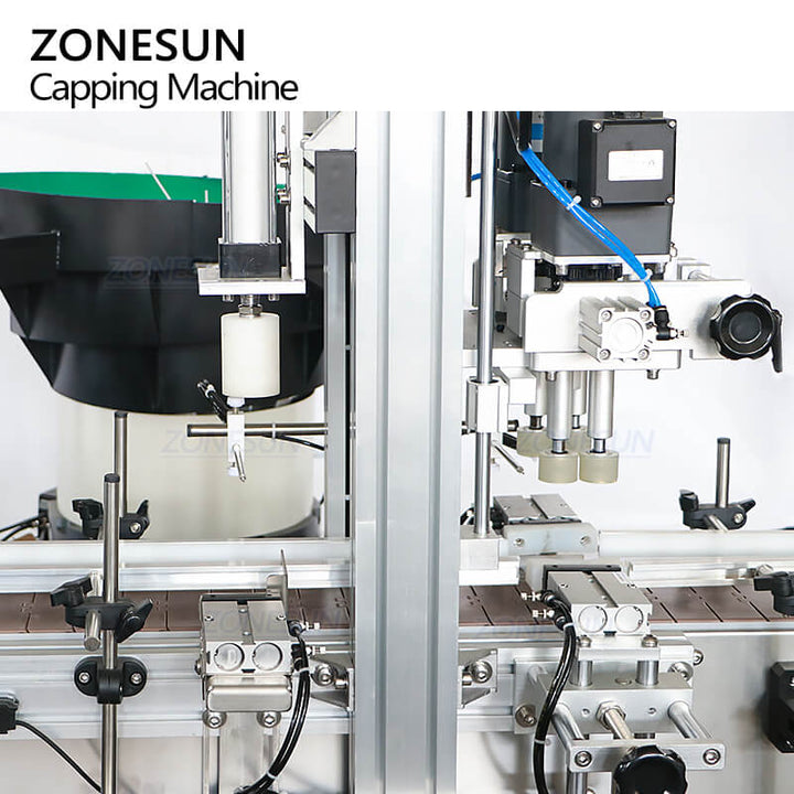 cap positioning & capping structure of spray bottle capping machine