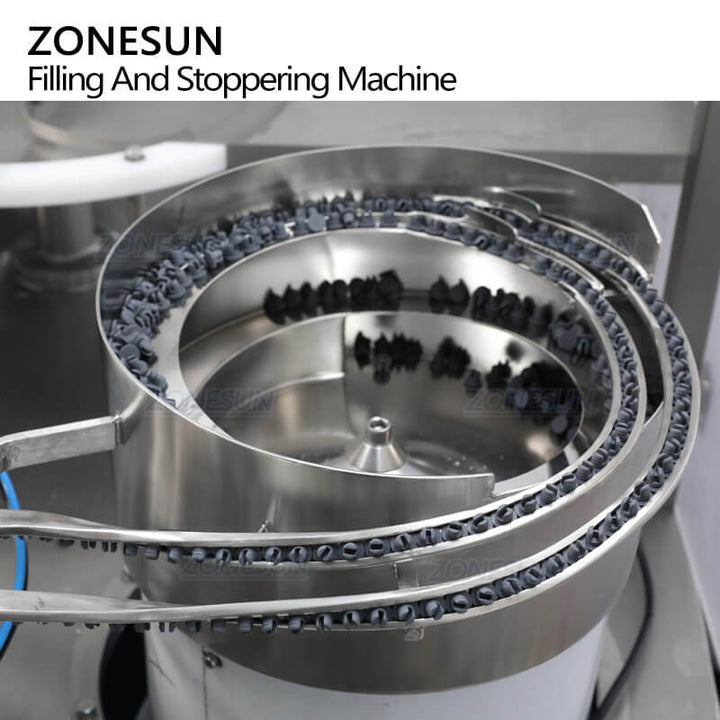 cap vibratory bowl sorter of filling and stoppering machine