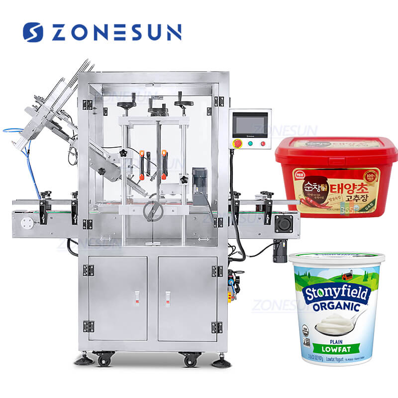Automatic Plastic Jar Yogurt Bucket Can Caps Pressing Machine For Nuts ...