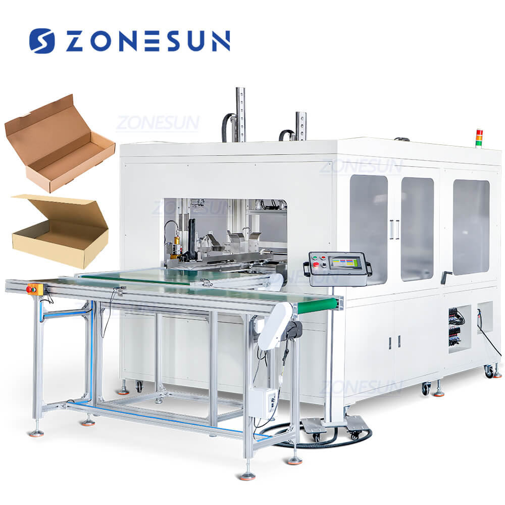 Machine Produces Box Paper Carton Cardboard Boxes Forming Folding Stapling Machine Carton ...