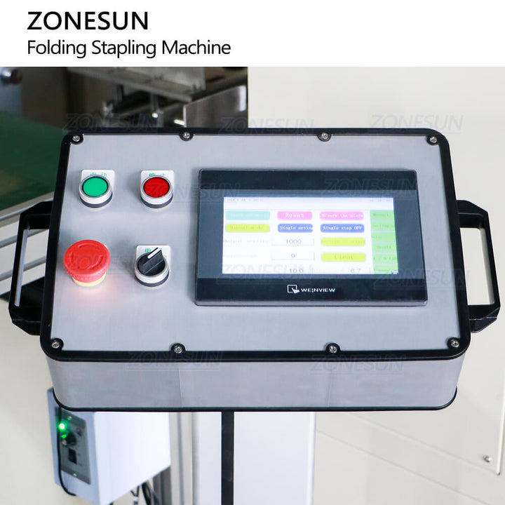 control panel of carton forming stapling equipment