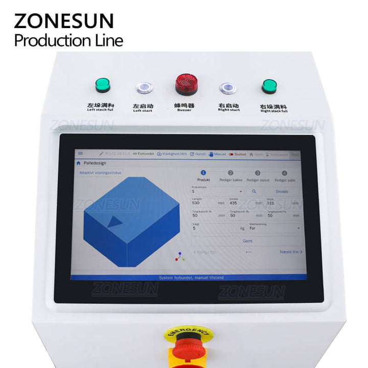control panel of automatic case sealer with palletizer