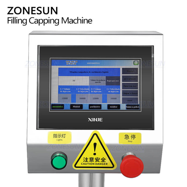 control panel of automatic dropper bottle filling machine