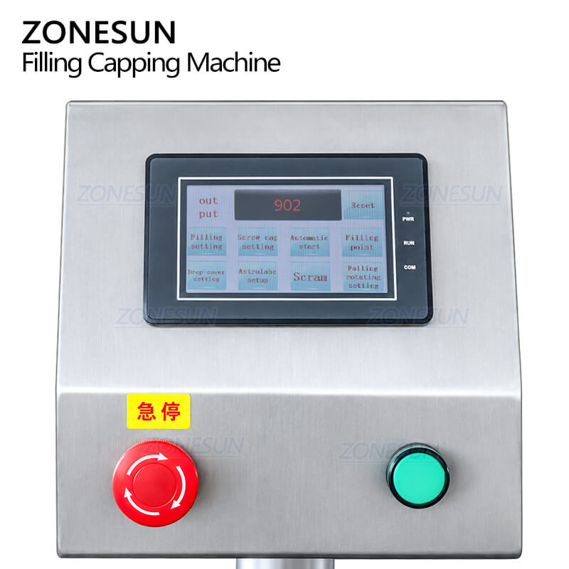 control panel of automatic filling machine