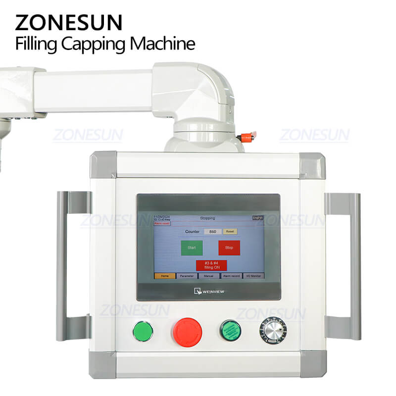 control panel of compact automatic nail polish packaging machine
