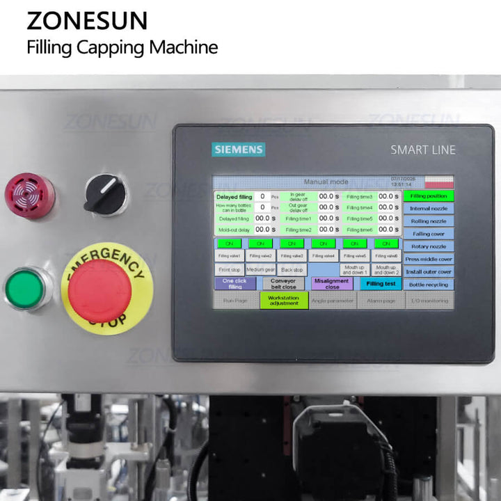 control panel of of ZS-AFC9B automatic perfume filling capping machine