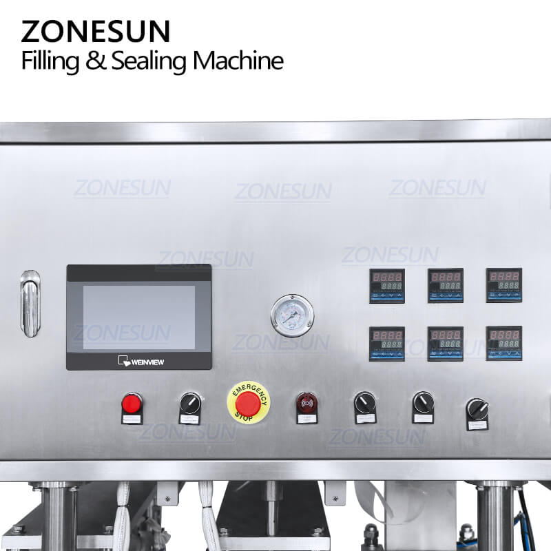 control panel of cup filling sealing machine