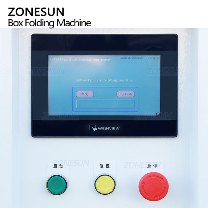 control panel of carton erecting machine