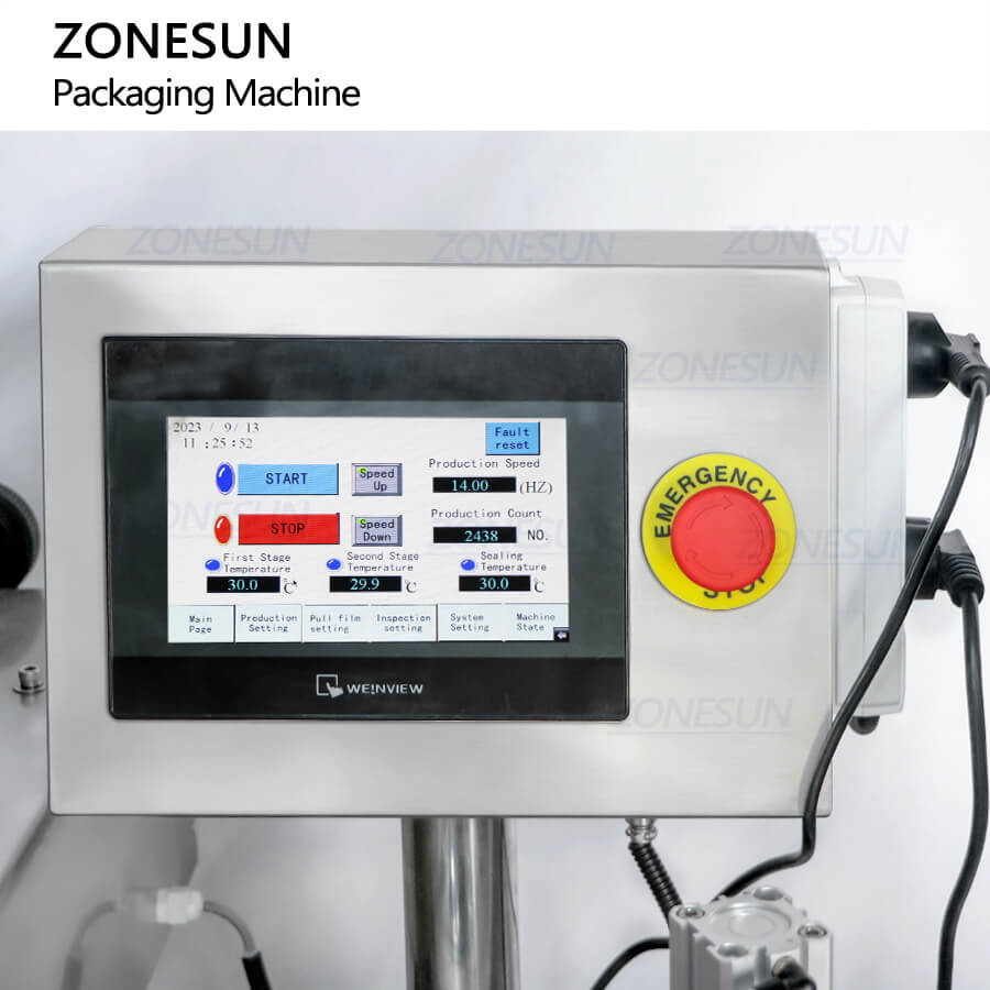 control panel of ZS-DDP270 automatic blister forming filling sealing cutting machine