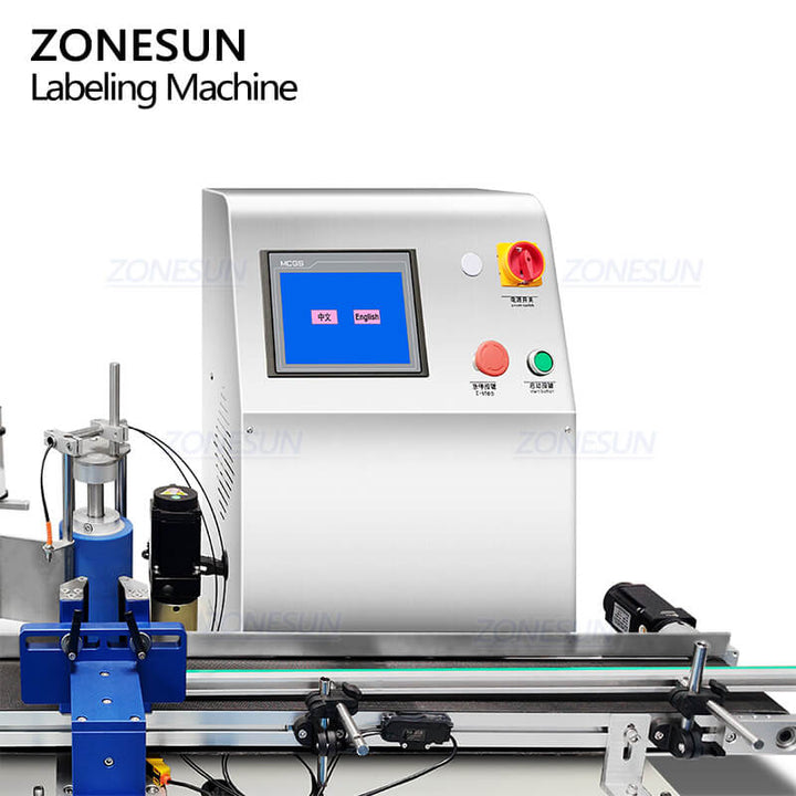 control panel of fully electric automatic tabletop labeling machine for bottle