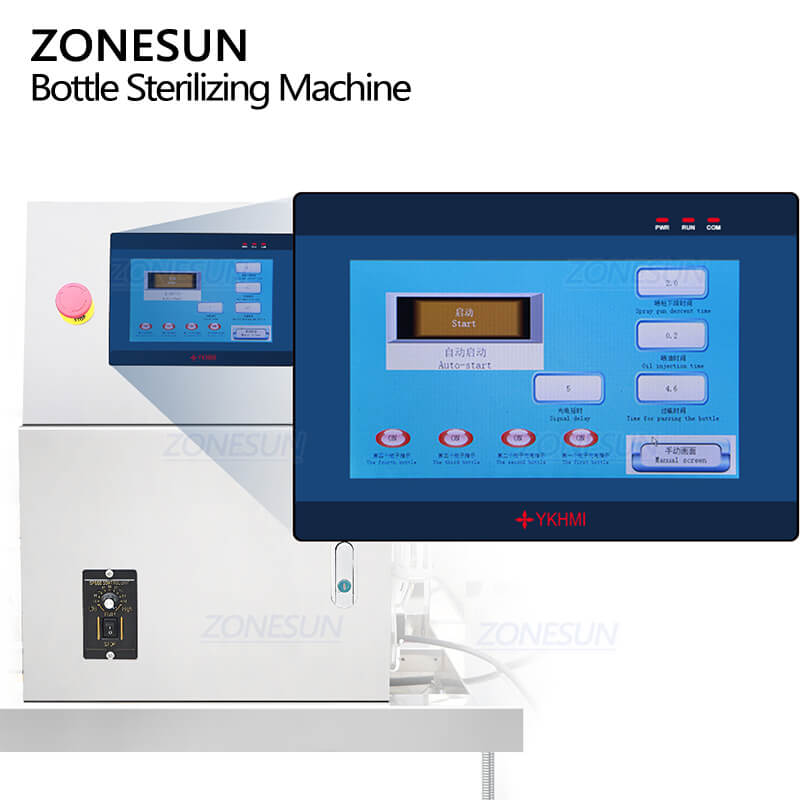 control panel of automatic glass bottle sterilization machine 