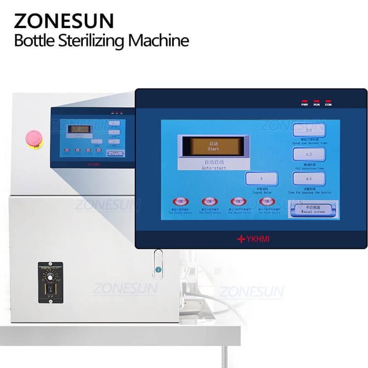 control panel of automatic glass bottle sterilization machine 