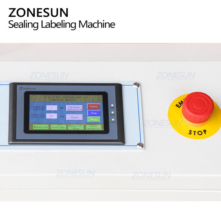 control panel of carton sealing and labeling machine