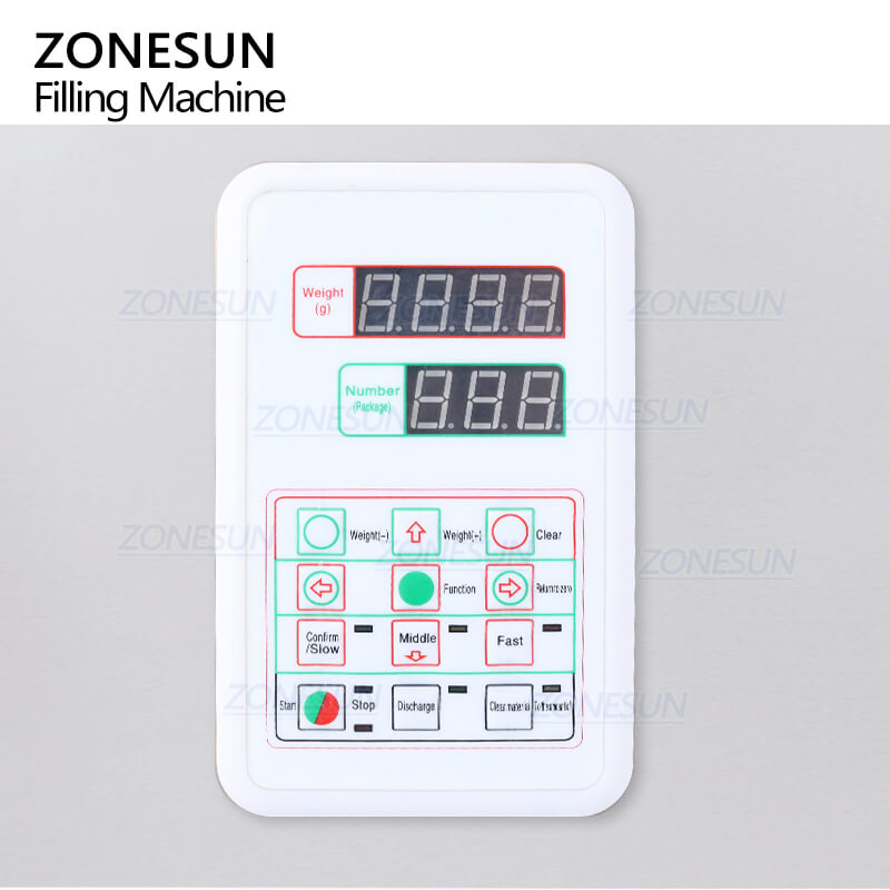 control panel of granule powder weighing filling machine