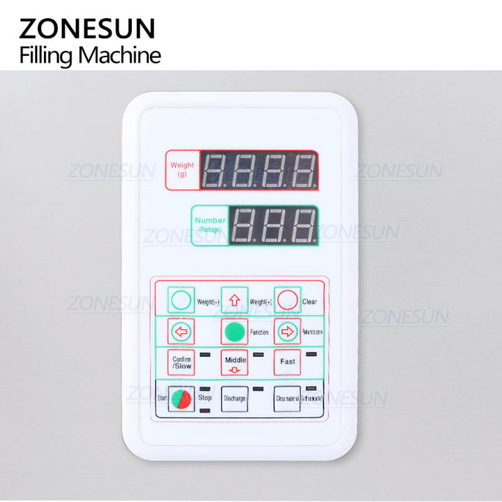 control panel of granule powder weighing filling machine