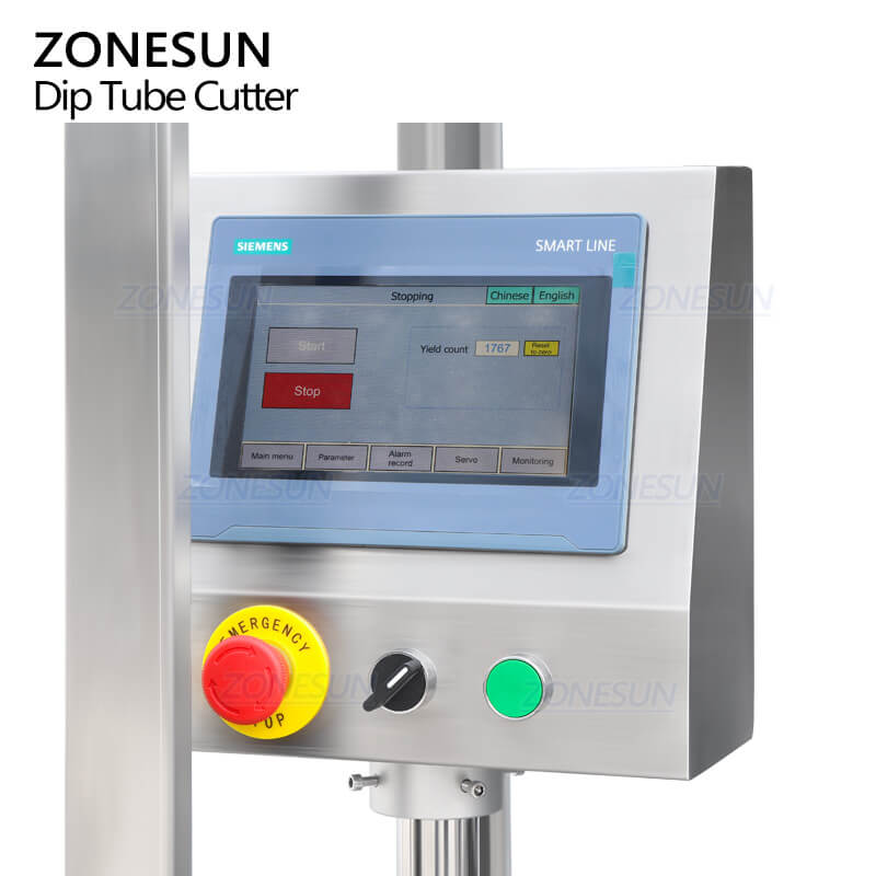 control panel of pump cap assembly machine