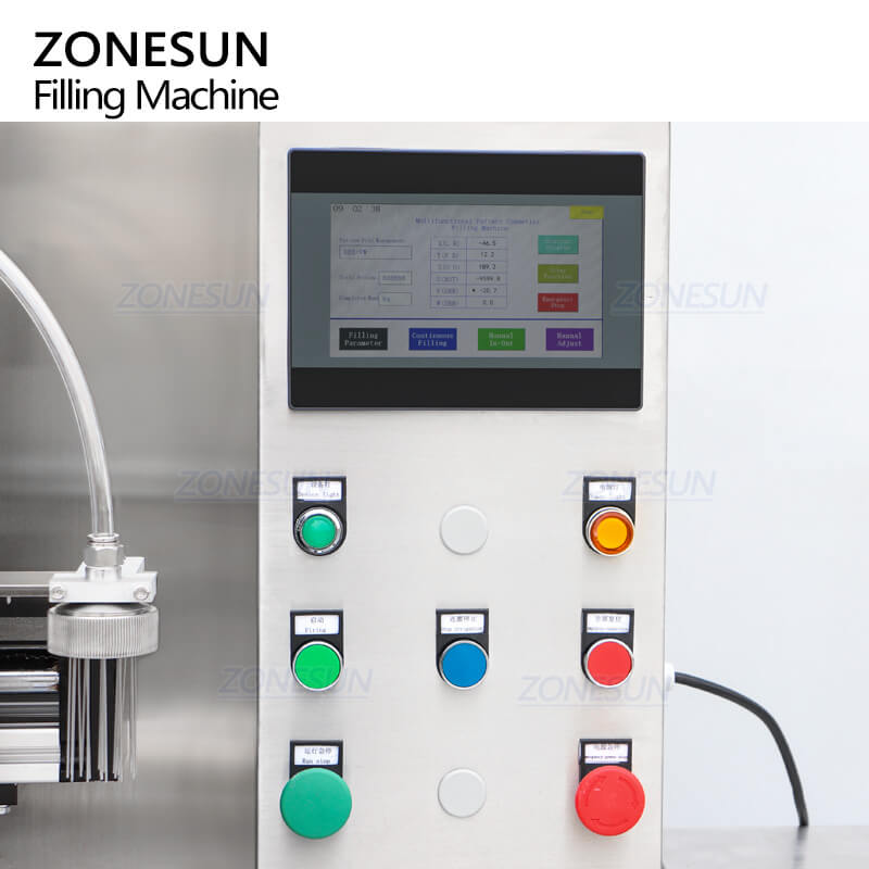 control panel of cosmetic filling machine