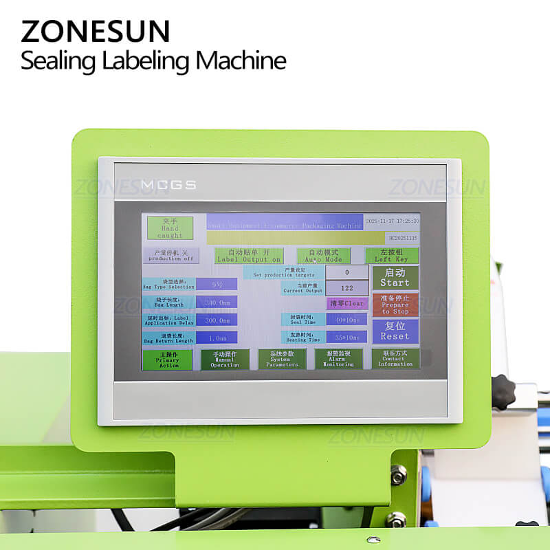 control panel of electric bag packaging machine for mailers