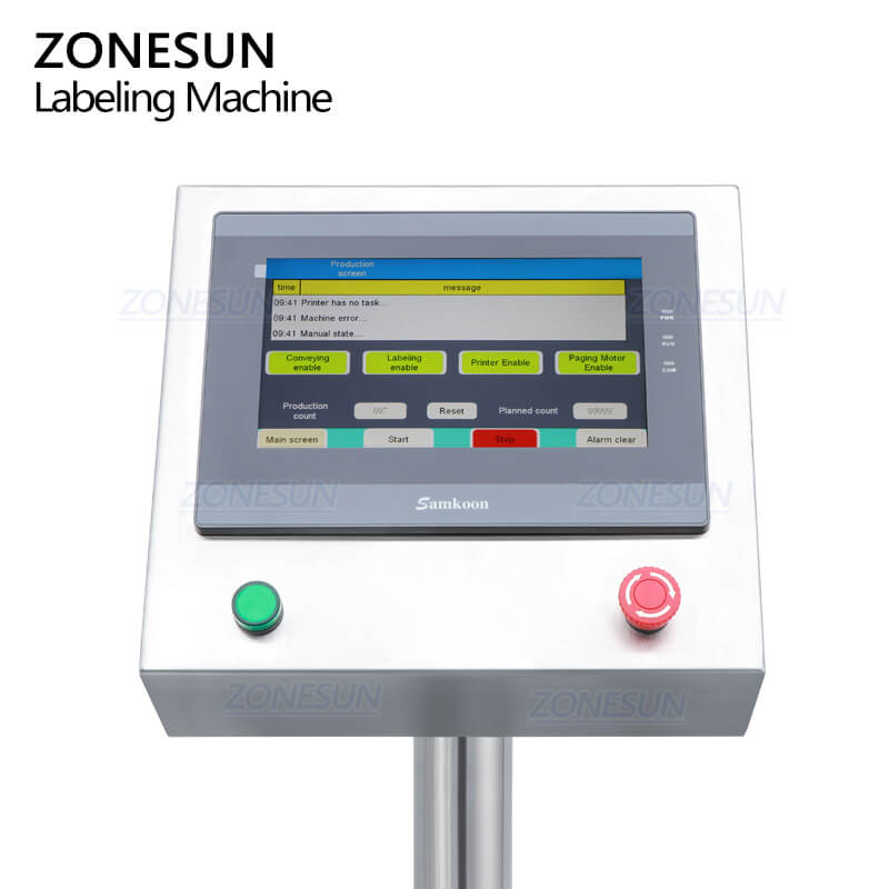 control panel of industrial labeling machine