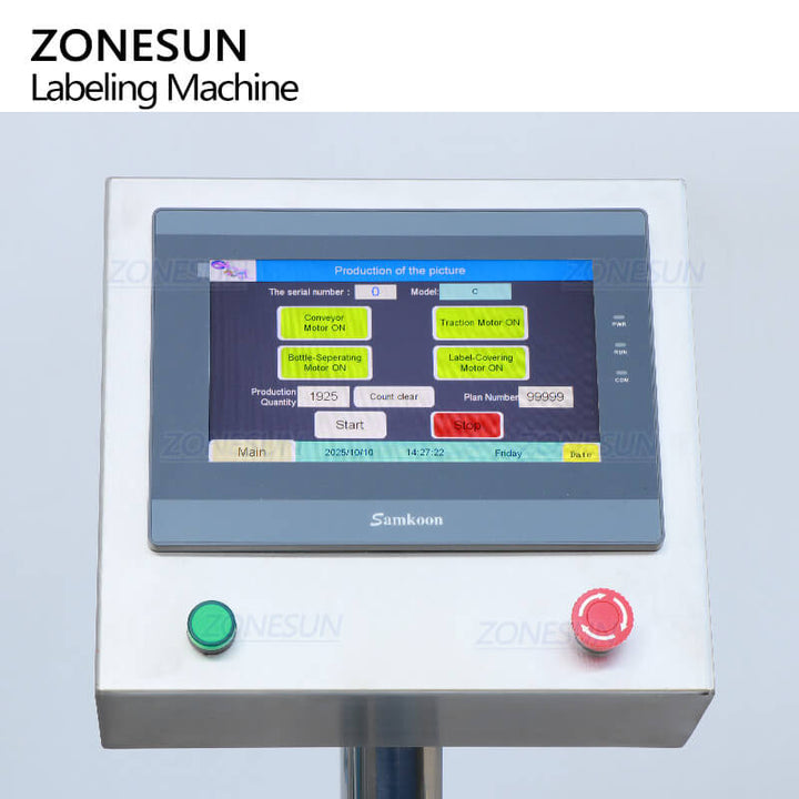control panel of labeling machine