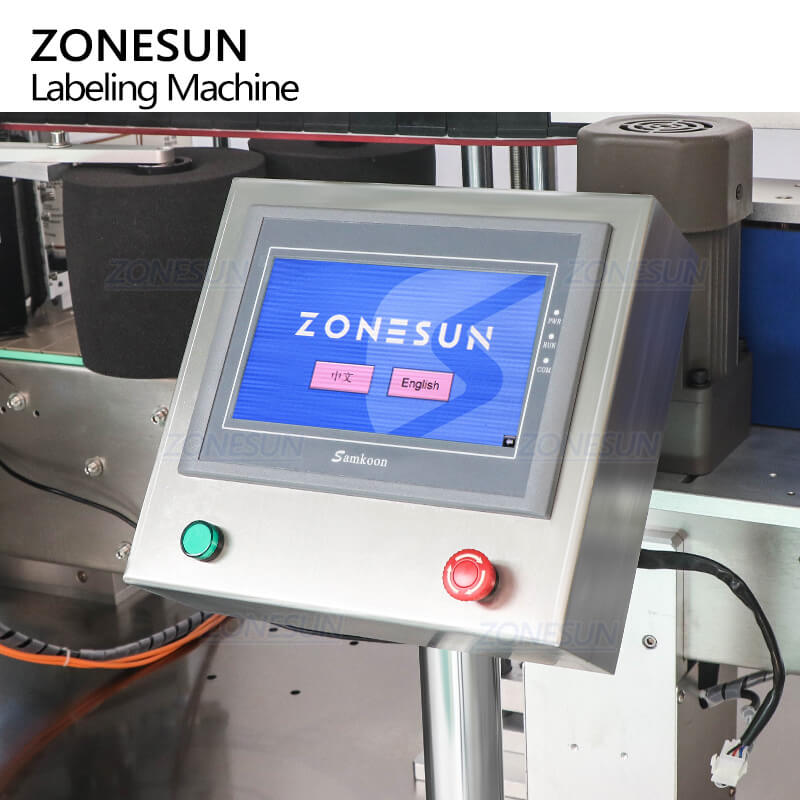 control panel of automatic bottle labeling machine