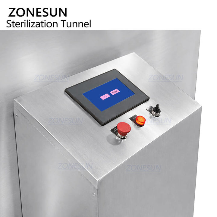 control panel of automatic vial sterilization tunnel
