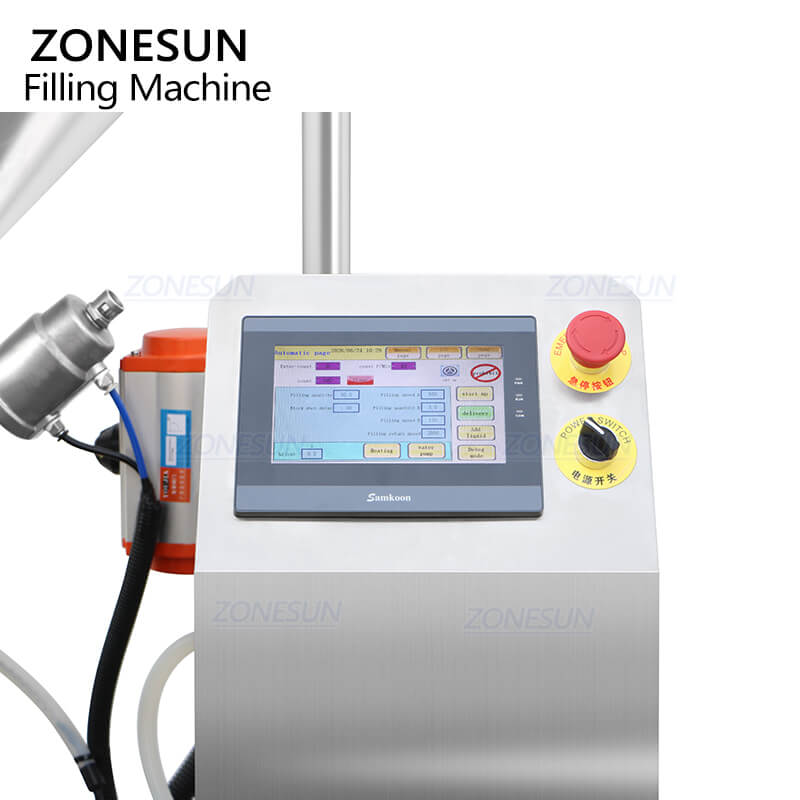control panel of filling machine