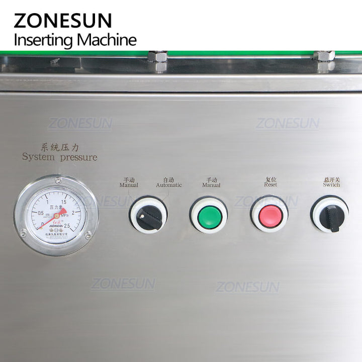 control panel of aerosol can hand inserting machine
