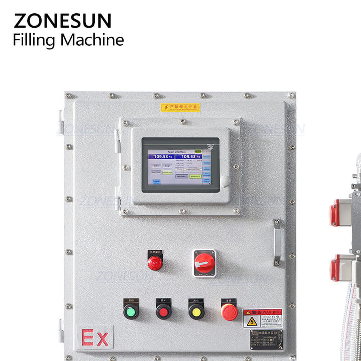 control panel of drum filling machine