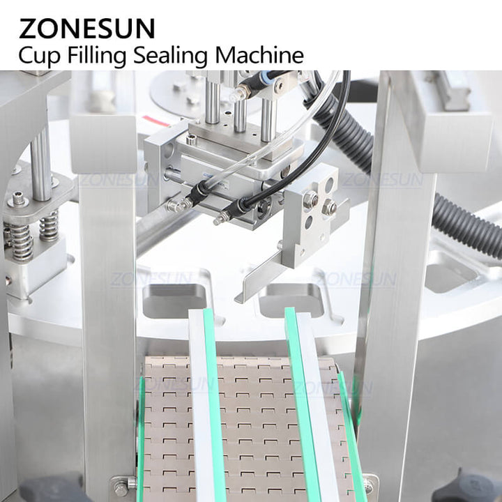 Cup holding molds of cup filling sealing machine