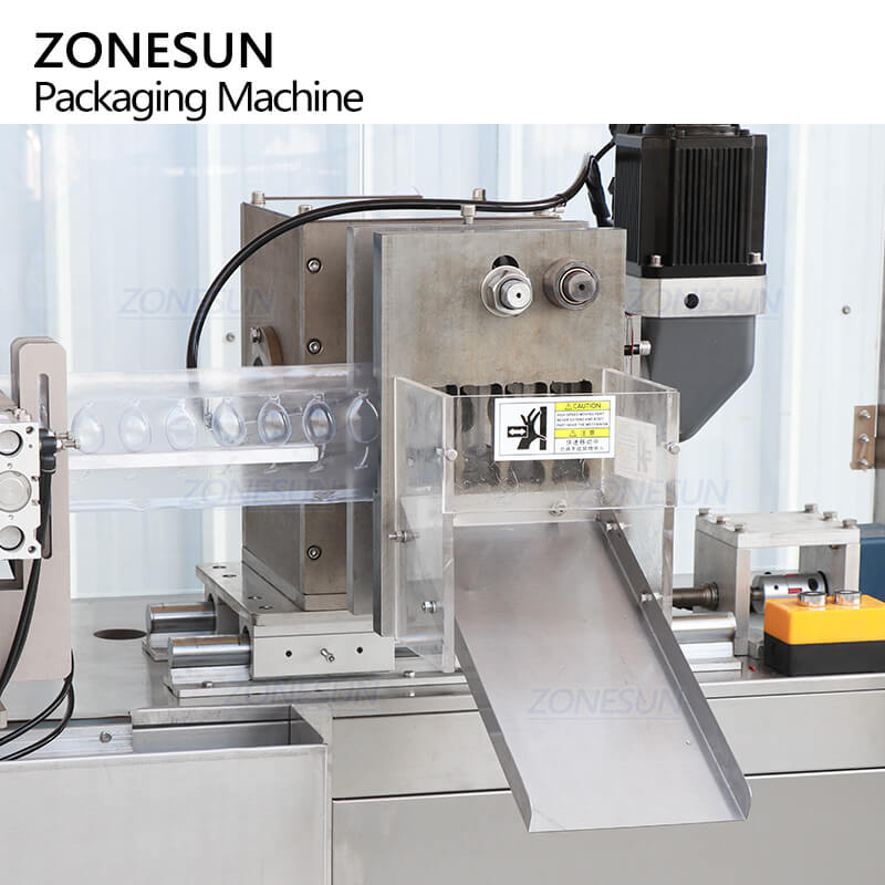 cutting system of automatic blister forming filling sealing machine for cosmetic