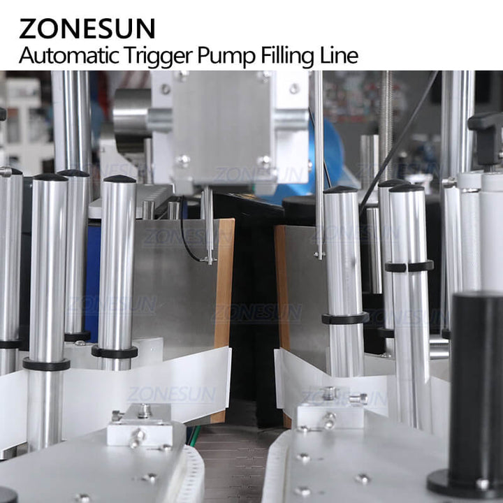 labeling structure of liquid detergent filling line