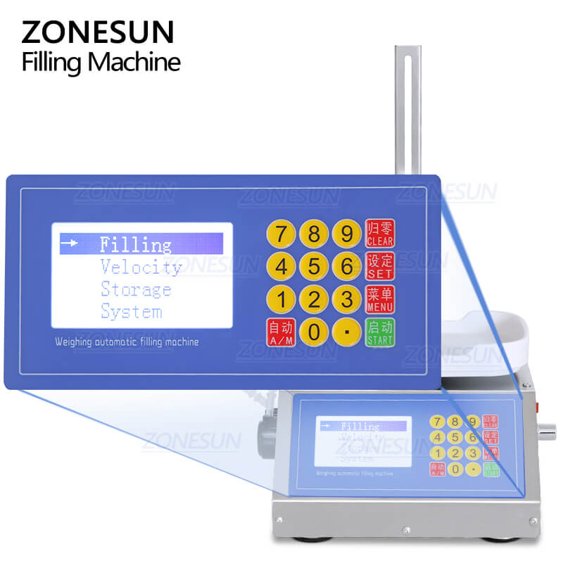 control panel of cnc liquid filling machine