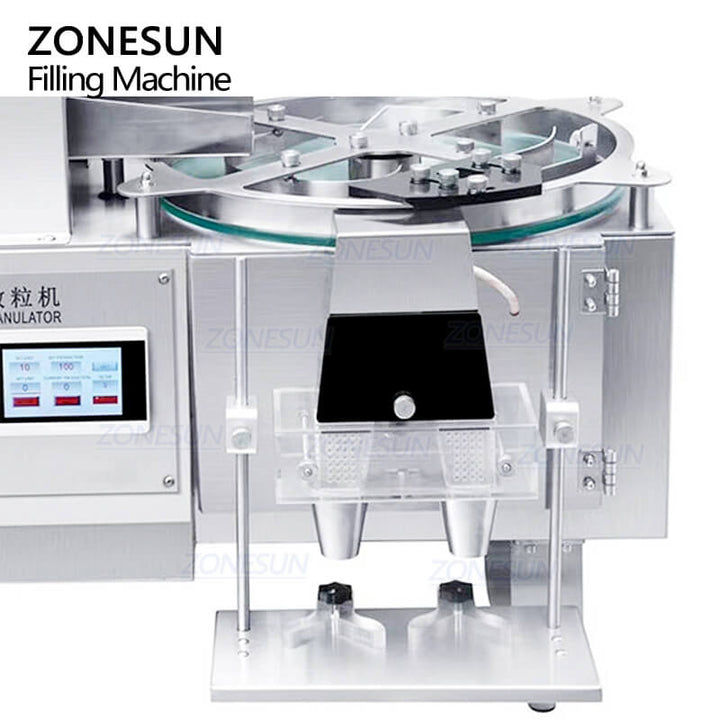 discharging head of desktop capsule counting machine