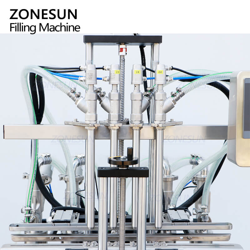 diving filling heads of automatic servo motor liquid filling machine