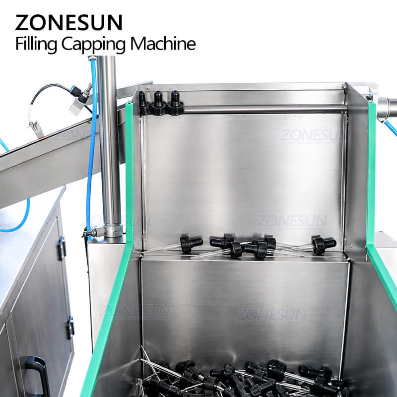 dropper cap feeding system of automatic filling machine
