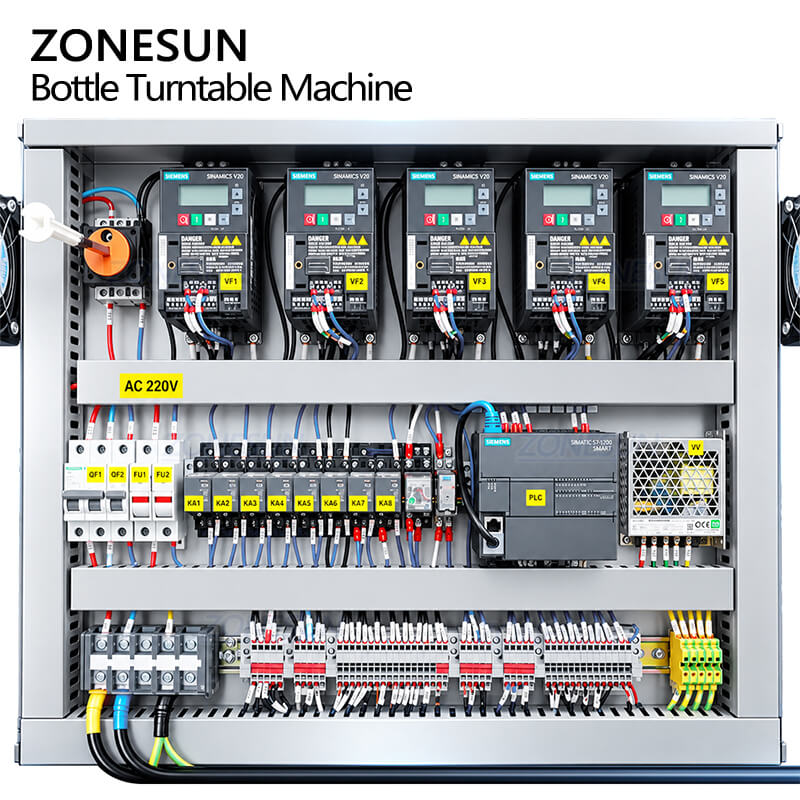 Organized Electrical Cabinet of bottle unscrambler