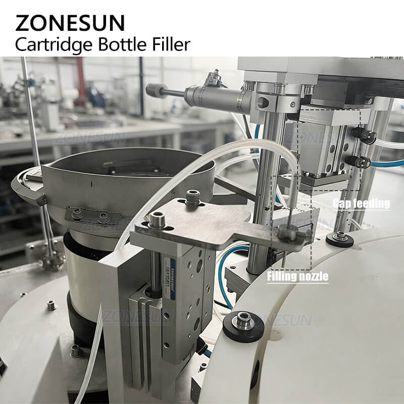 filling capping system of automatic cartridge filling capping machine