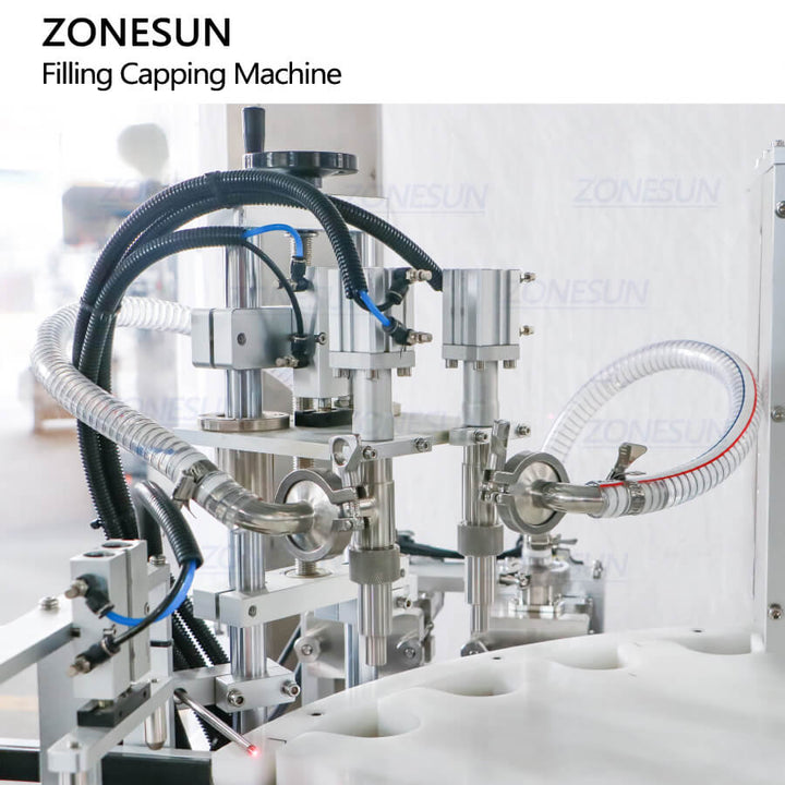 anti filling nozzles of automatic cosmetic filling packaging machine