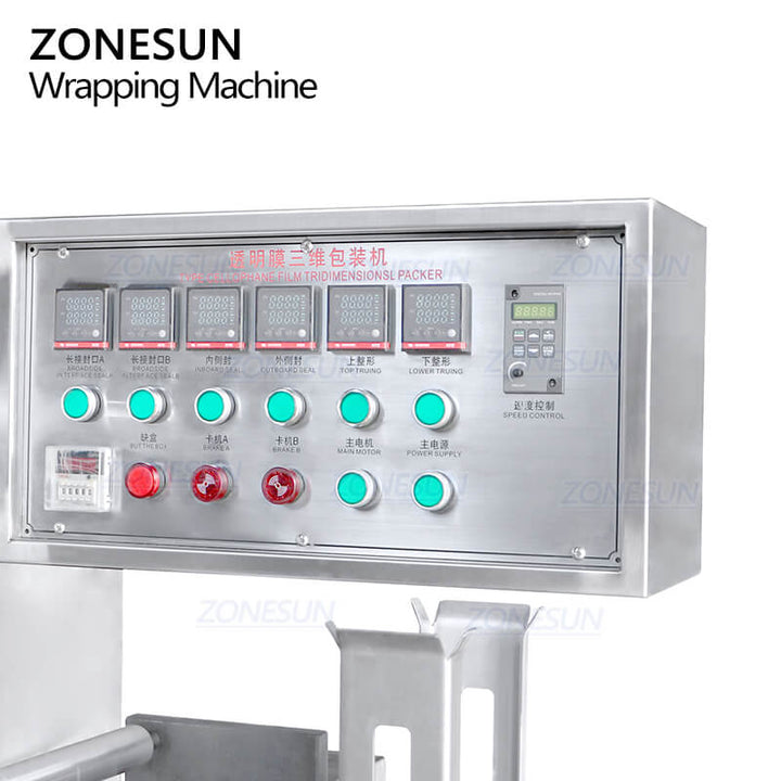 control panel of 3D film wrapping machine