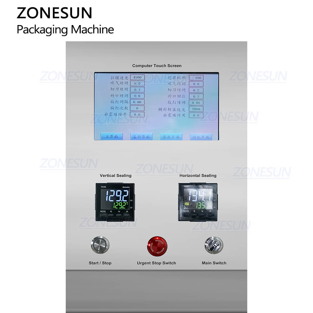 control panel of small sachet filling sealing machine