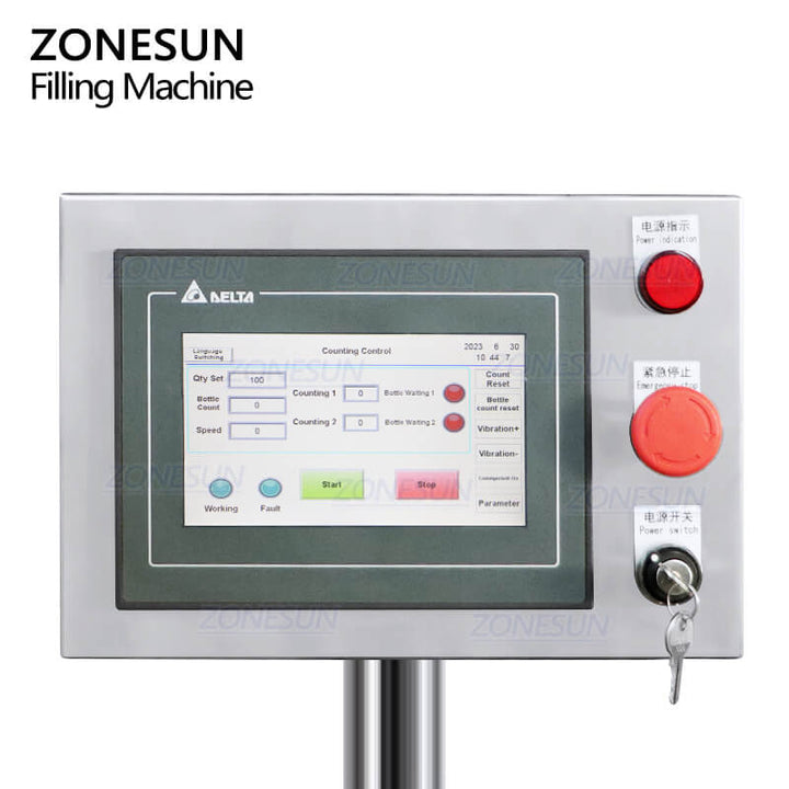 control panel of granule counting machine