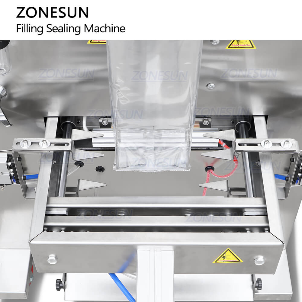 sealing structure of gusset pouch filling sealing machine