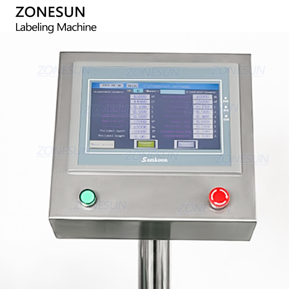 control panel of jam jar labeling machine