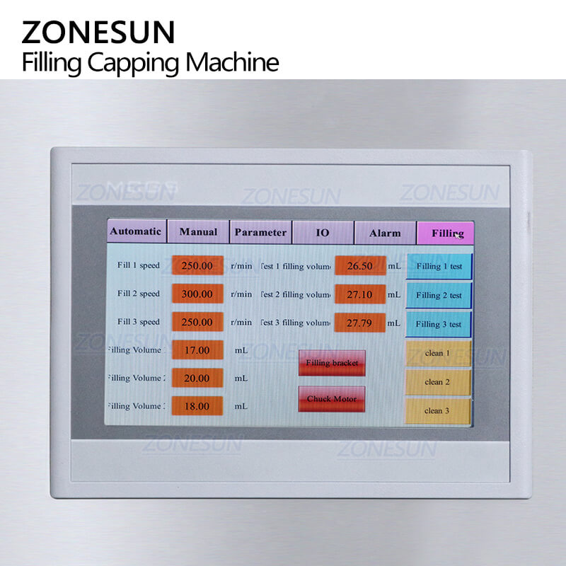 control panel of monoblock machine 
