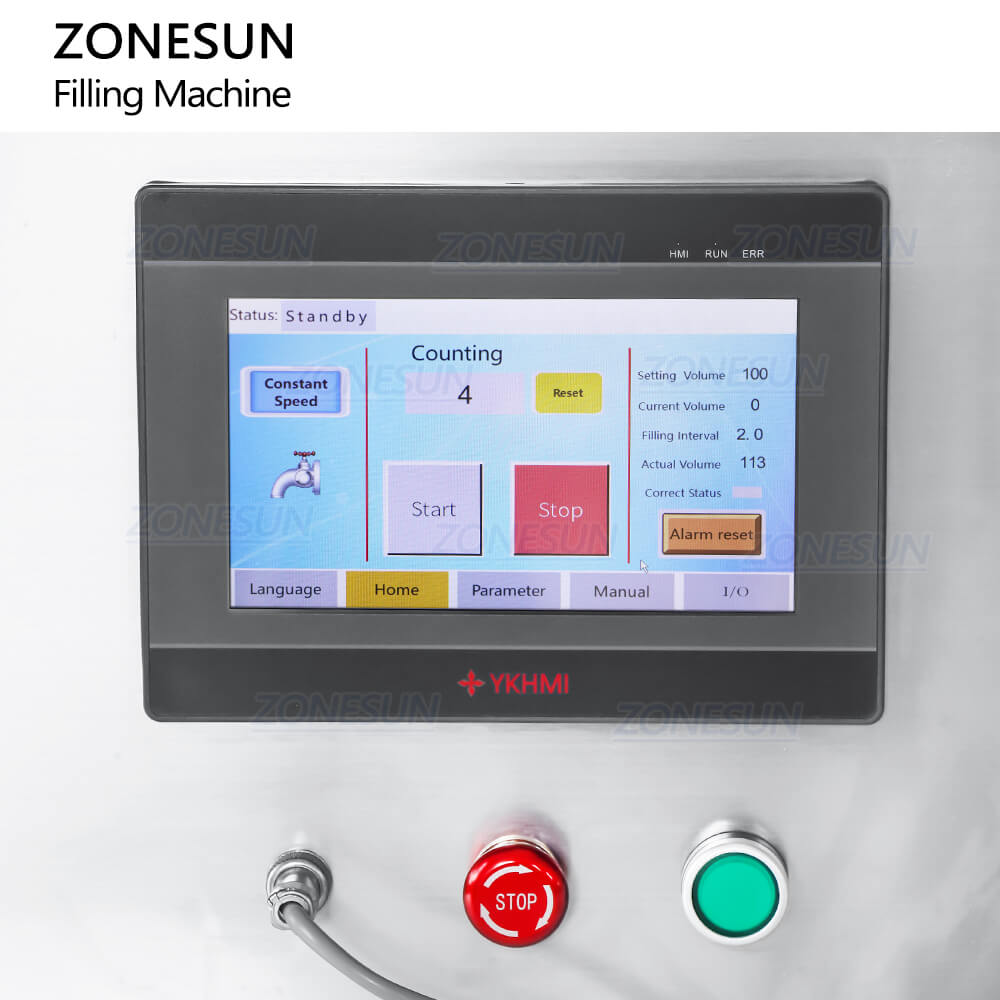 control panel of honey bottle filler